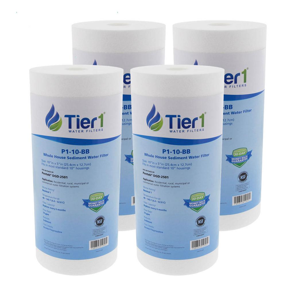 Tier1 Replacement for Pentek DGD2501 1 Micron 10 x 4.5 Spun Wound Polypropylene Sediment Water