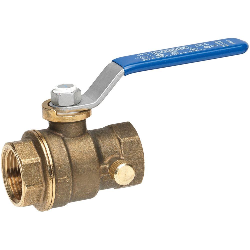 UPC 820633959601 product image for Everbilt 1/2 in. FIP x 1/2 in. FIP Full Port Lead Free Brass Ball Valve with Dra | upcitemdb.com