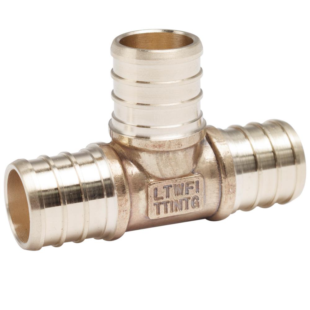 LTWFITTING 3/4 In. X 3/4 In. X 3/4 In. Brass PEX Barb Tee Fittings (5 ...