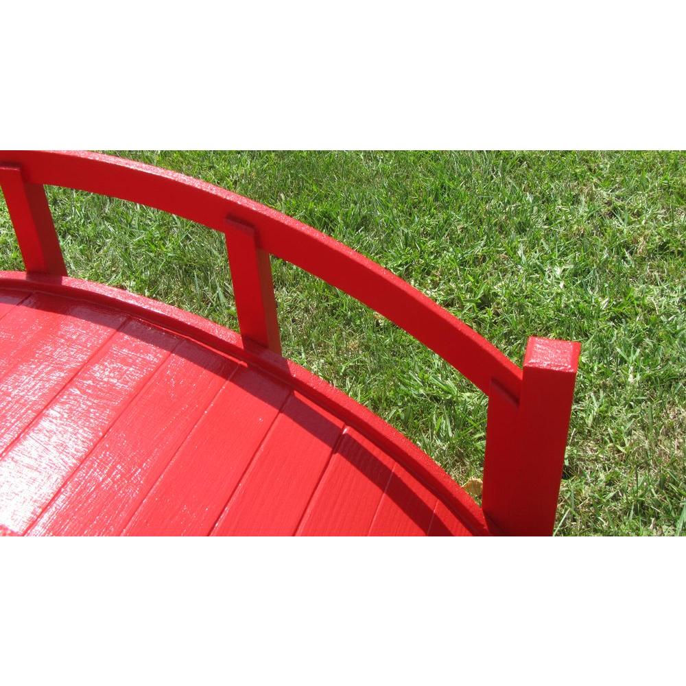 Samsgazebos 25 In Miniature Japanese Wood Garden Bridge Red