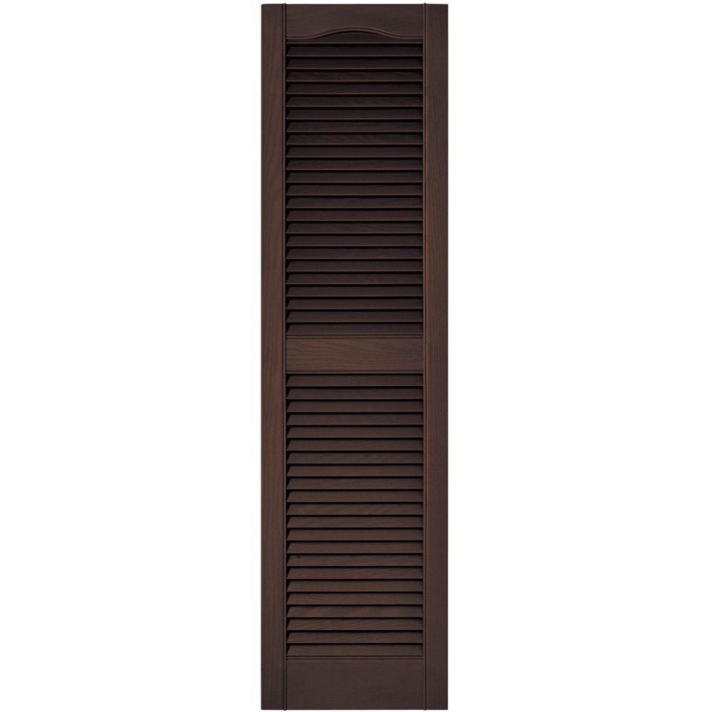 Builders Edge 15 in. x 55 in. Louvered Vinyl Exterior ... Builders Edge 15 in.