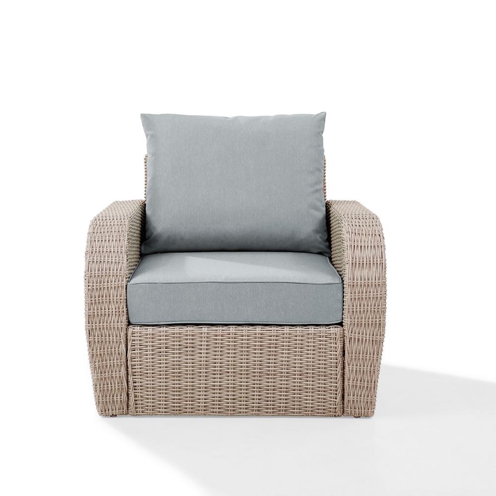 Crosley St Augustine Outdoor Wicker Patio Lounge Chair With Mist Cushion Ko70141wh Mi The Home Depot