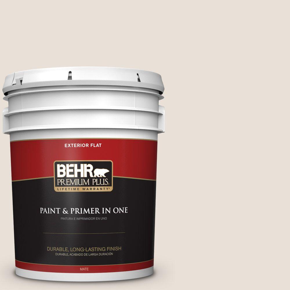 BEHR Premium Plus 5gal. 730C1 White Clay Flat Exterior