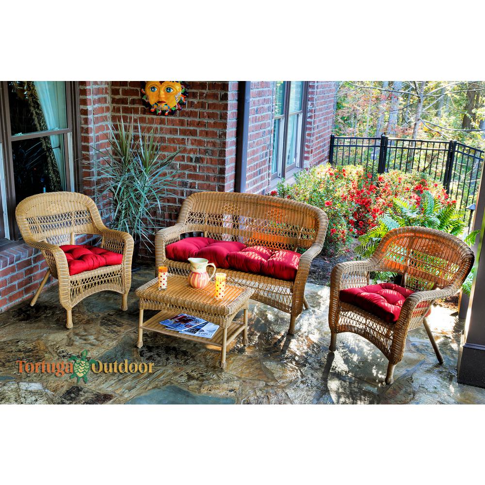 Tortuga Outdoor Portside Amber 4 Piece Wicker Patio Seating Set
