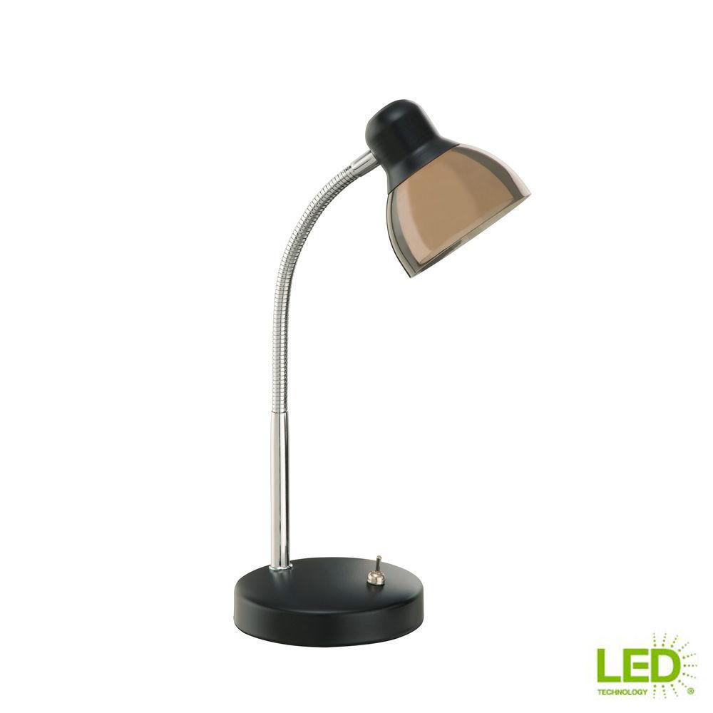 Hampton Bay 15 In Black Integrated Led Desk Lamp Al40306 The Home Black Integrated Led Desk Lamp