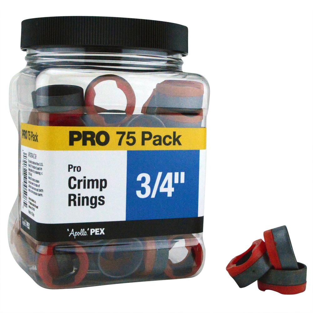 Apollo 3/4 in. Copper Crimp Ring Pro Pack (100Pack)APXCR34100JR The Home Depot