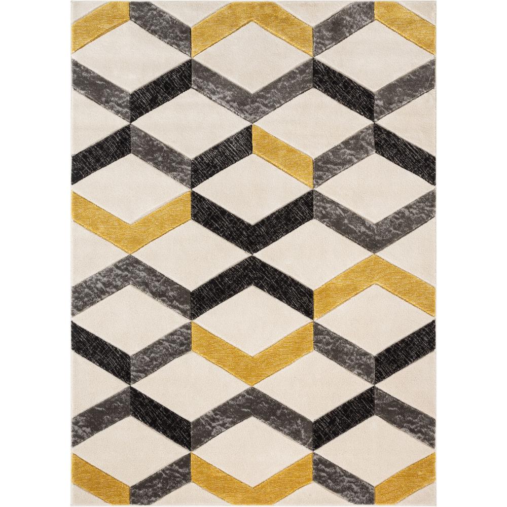 Well Woven Good Vibes Millie Gold Transitional Geometric Zigzag 3 Ft 11 In X 5 Ft 3 In High Low Area Rug Gv 11 4 The Home Depot