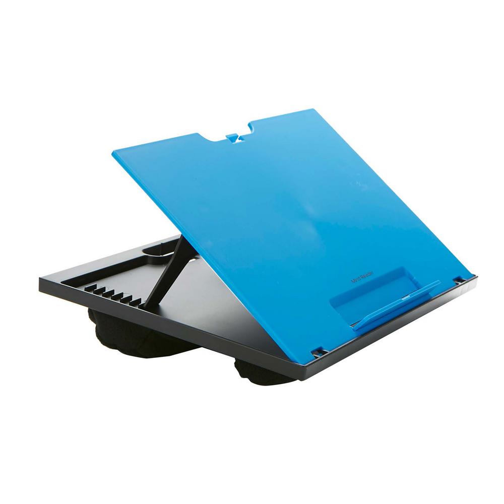 Mind Reader LTADJUST-BLU Adjustable 8 Position Top Desk with Cushions Blue Monitor Laptop Lap Holder