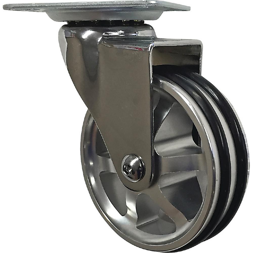Set 8 3/" Caster Wheels Swivel Plate Total Lock Brake Black Polyurethane