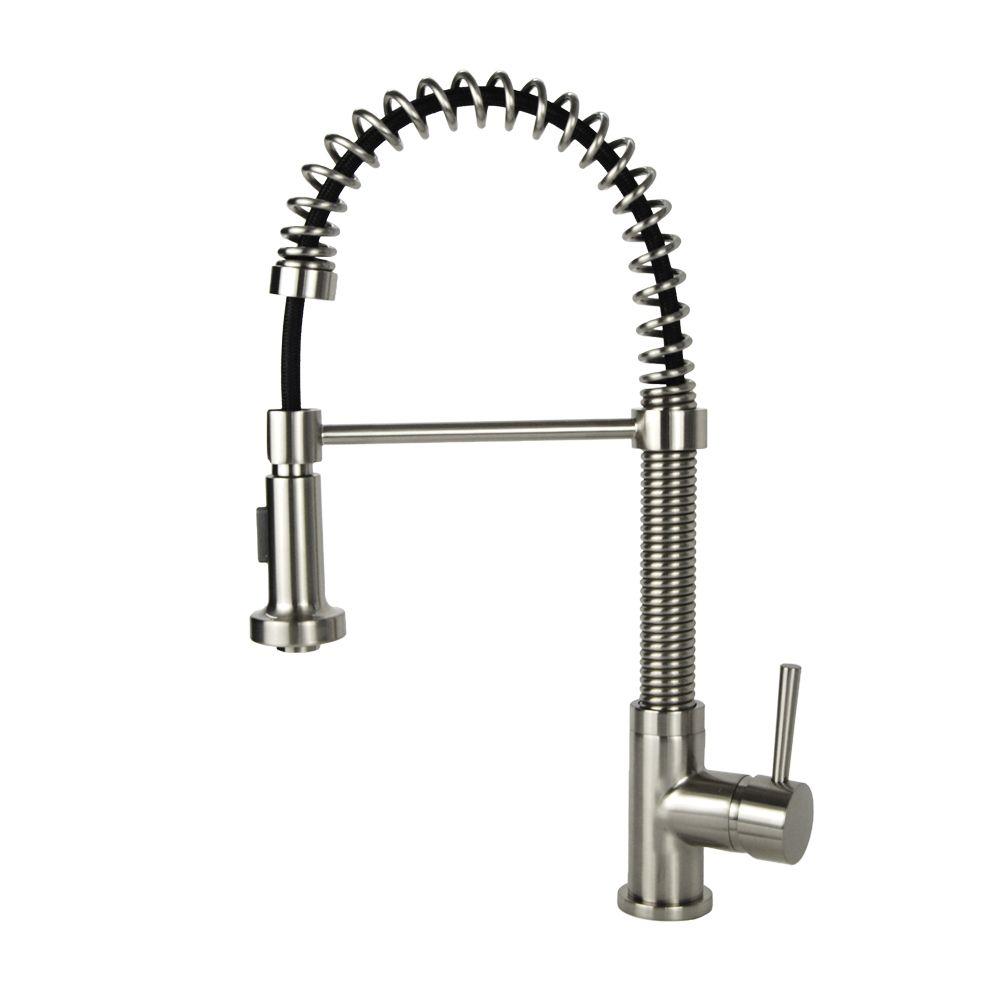 Brushed Nickel Kitchen Faucet With Pull Down Sprayer single handle pull down sprayer kitchen faucet in brushed nickel