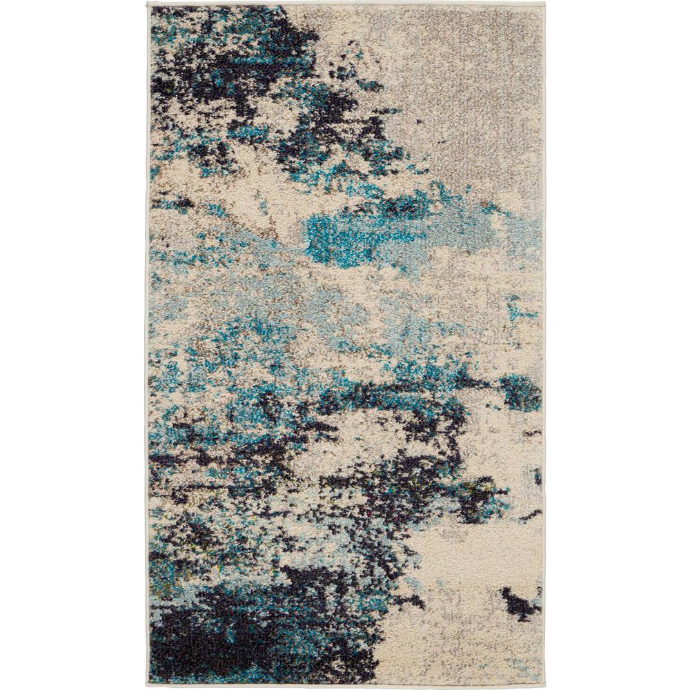 Nourison Celestial 2 Ft X 4 Blue And White Beach Area Rug