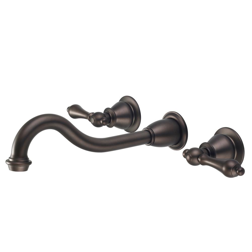 Water Creation Wall Mount 2-Handle Elegant Spout Bathroom ...