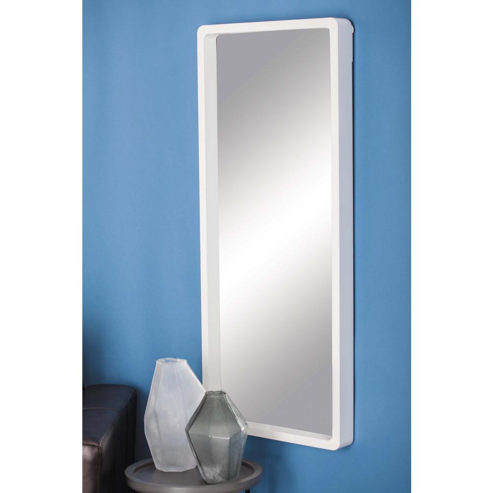 47 in. x 20 in. Modern Rectangular Framed Wall Mirror in White60164