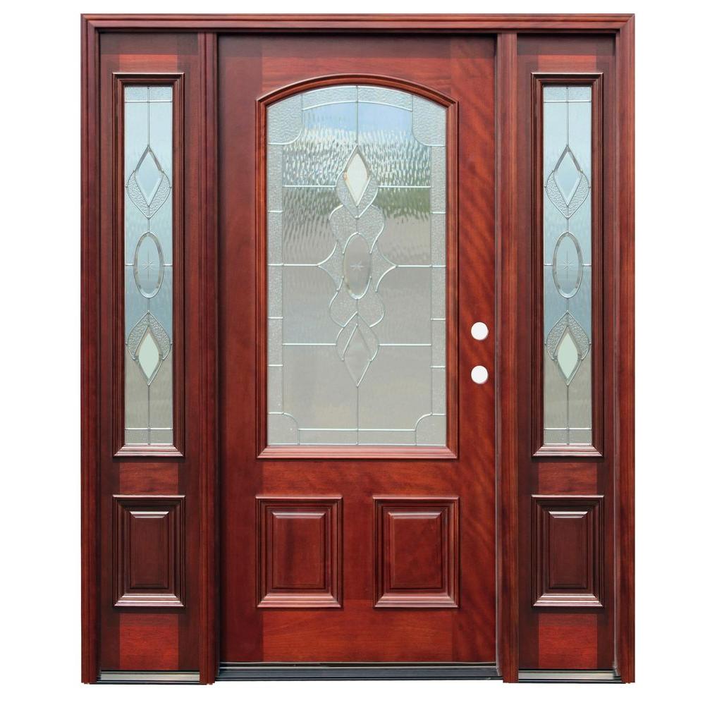 pacific entries 66 in. x 82 in. craftsman 9 lite stained