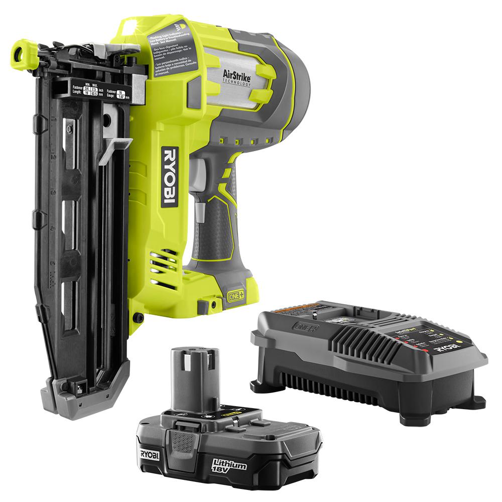 RYOBI 18-Volt ONE+ Lithium-Ion Cordless AirStrike 16-Gauge 2-1/2 in Straight Finish Nailer Kit with 1.3 Ah Battery and Charger was $238.0 now $179.0 (25.0% off)