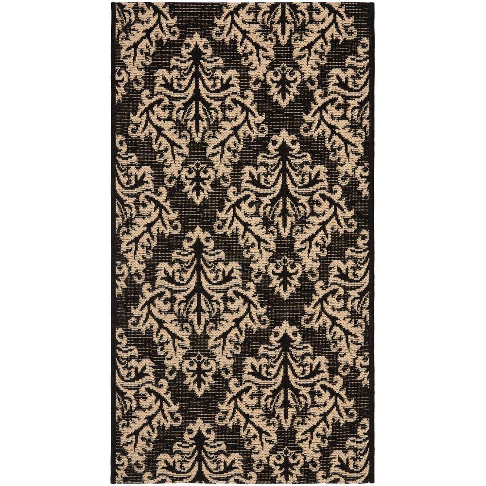 Safavieh Courtyard Black/Cream 2 ft. x 4 ft. Indoor/Outdoor Area Rug