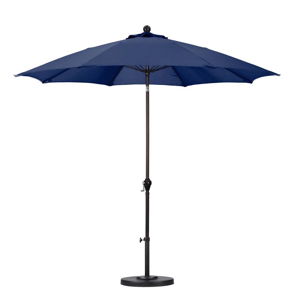 Astella 9 Ft Fiberglass Push Tilt Patio Umbrella In Navy Blue Polyester Alus908117 P04 The Home Depot