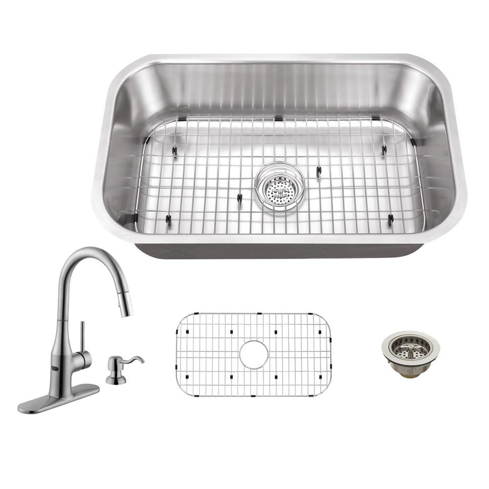 Schon AllinOne Undermount Stainless Steel 30 in. 0Hole Single Bowl