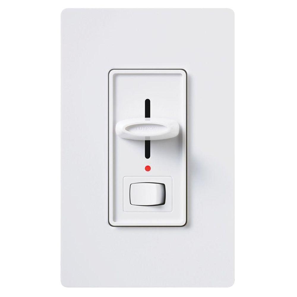 Lutron Skylark 300Watt SinglePole Dual Slide to Off Dimmer WhiteS2