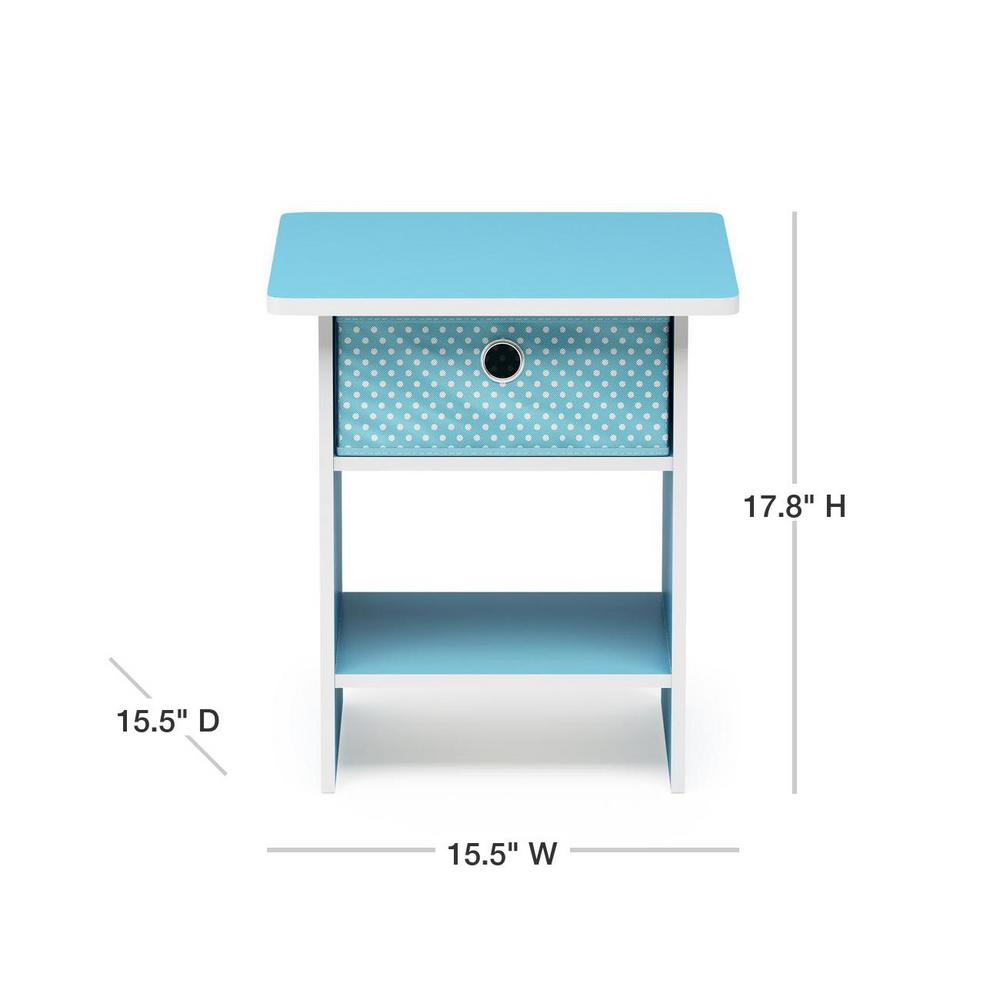 Furinno 2 10004lbl Bin Drawer Storage 2 Pack End Table Nightstand Light Blue Tables