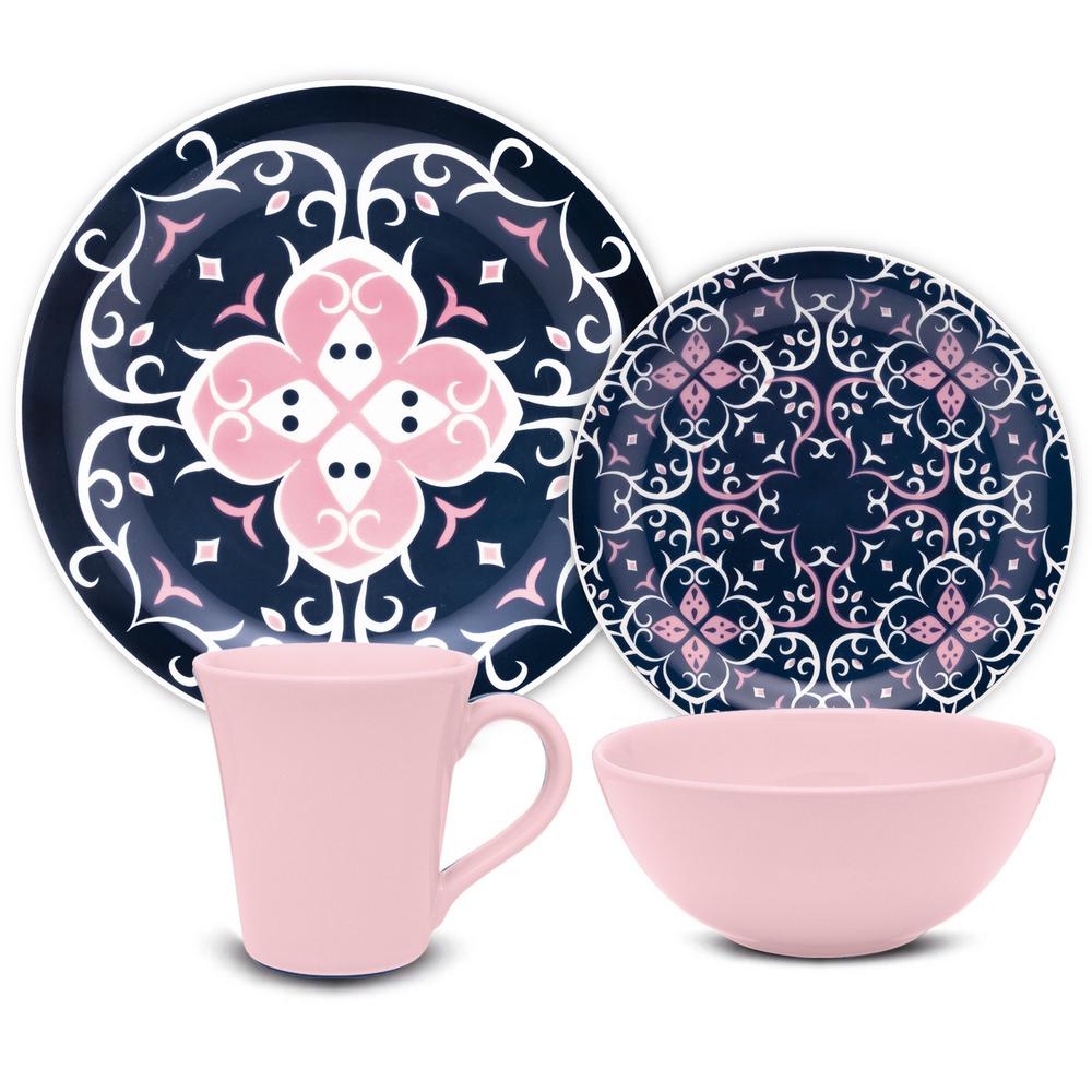 pink dinnerware set