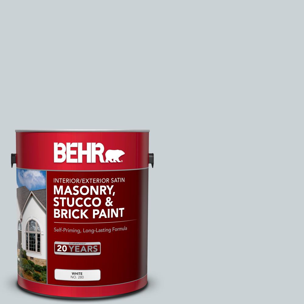 BEHR 1 Gal N490 1 Absolute Zero Satin Interior Exterior Masonry   Absolute Zero Behr Masonry Brick Stucco Paint 28001 64 300 