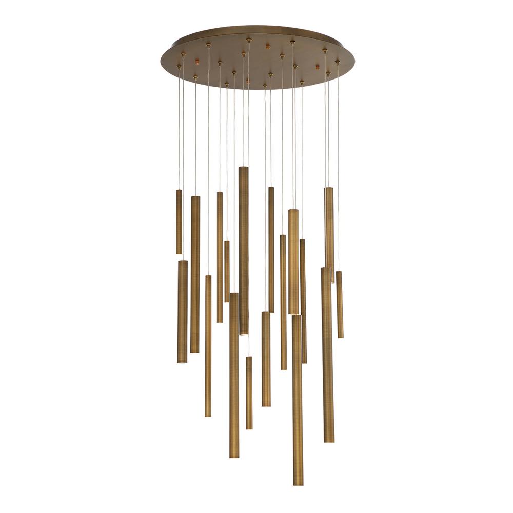 Br Cer Chandeliers Lighting The Home Depot Santana 18 Watt Br Integrated Led Chandelier