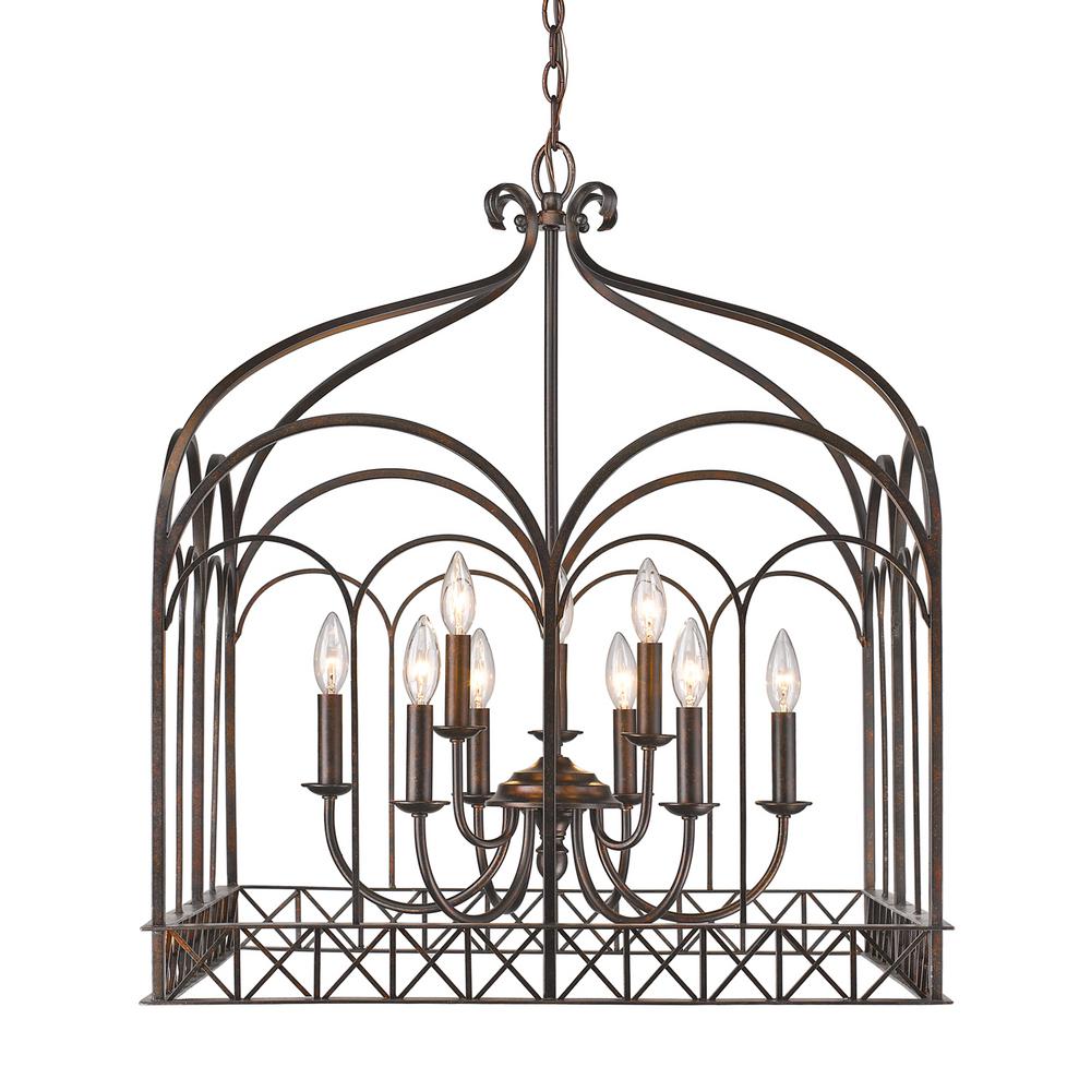 Golden Lighting Gateway 9 Light Fired Bronze Chandelier 5815 Fb Golden Lighting Gateway 9 Light Fired Bronze Chandelier