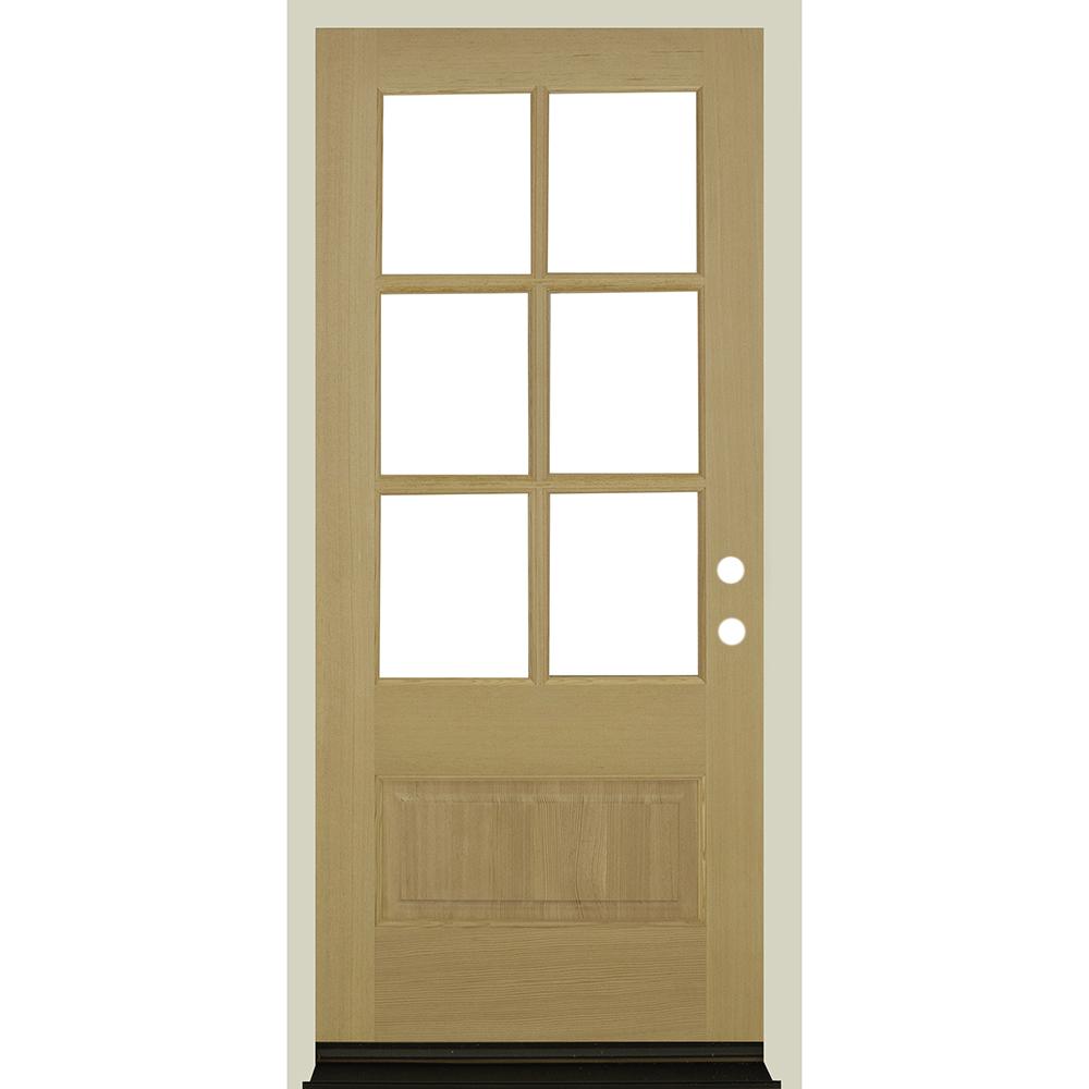 Krosswood Doors 36 in. x 80 in. Farmhouse LH 3/4 Lite Clear Glass