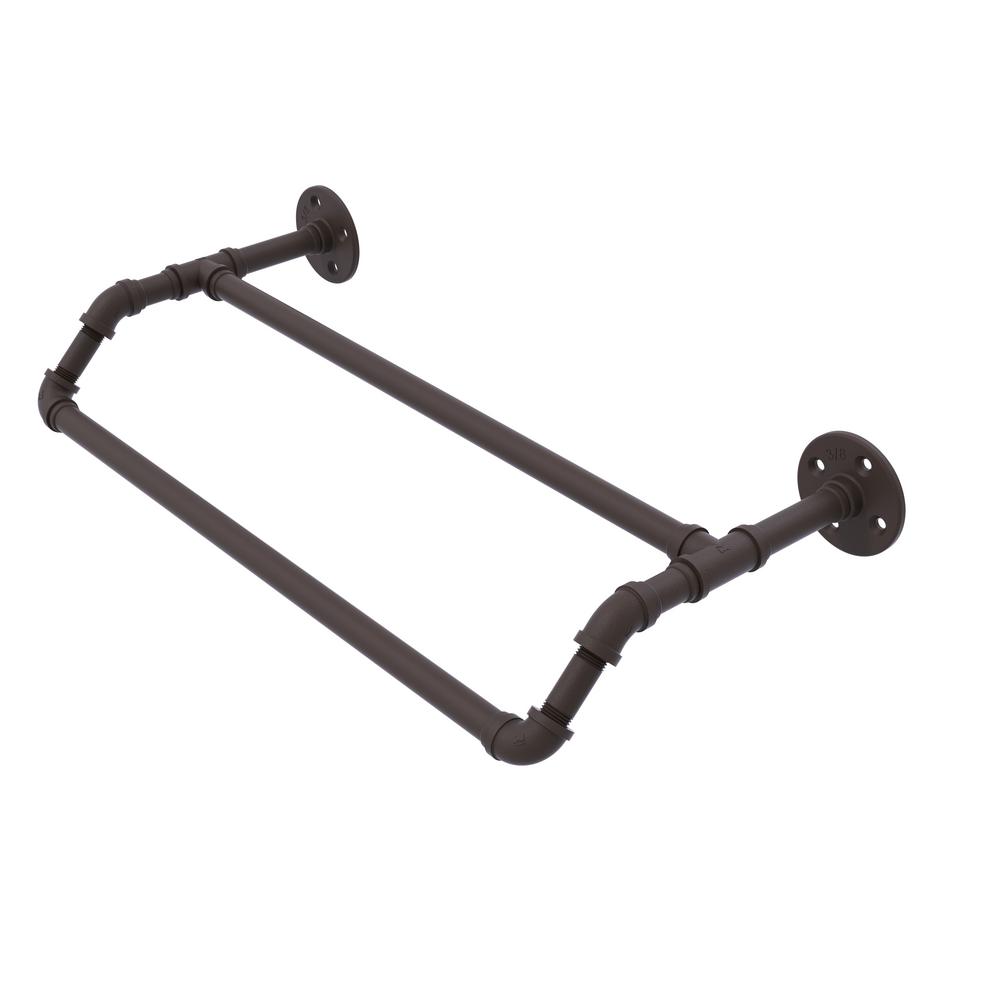Allied Brass Pipeline Collection 24 in. Double Towel Bar in Oil Rubbed