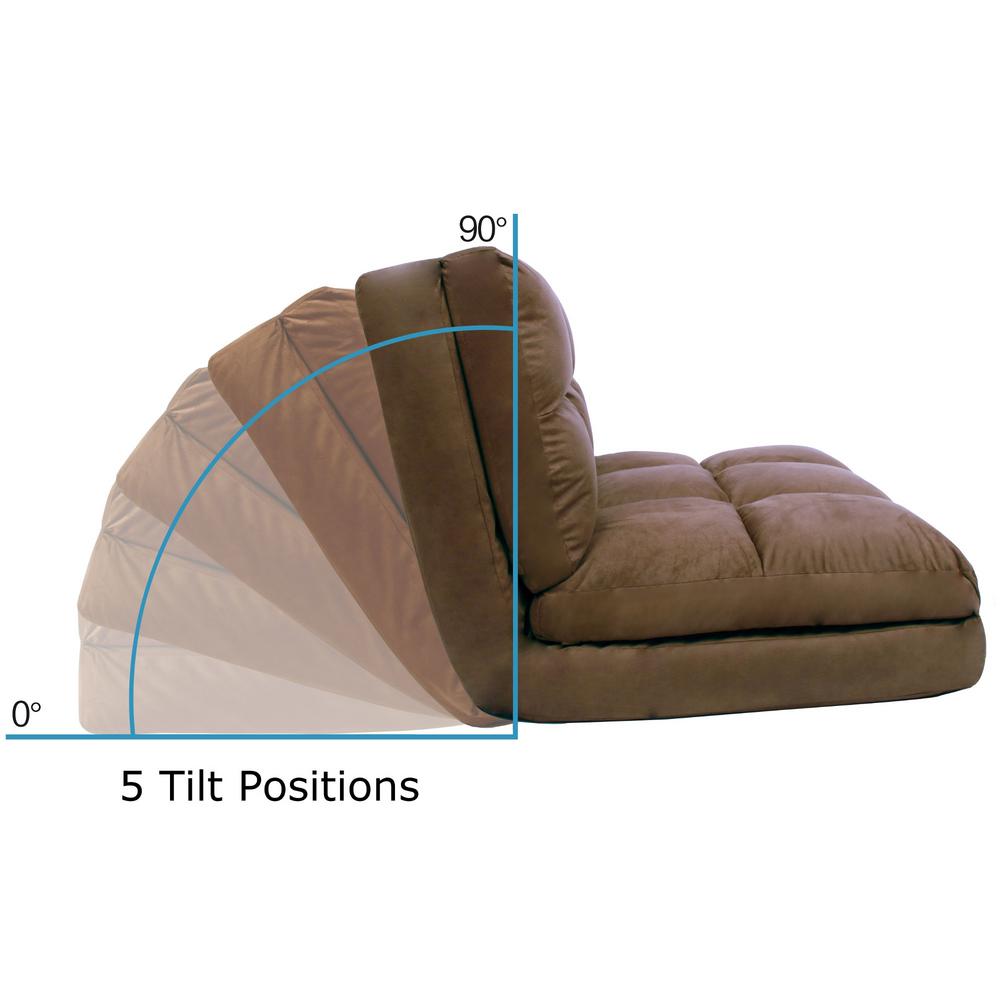 Loungie Microsuede Brown Flip Floor Chair Convertible