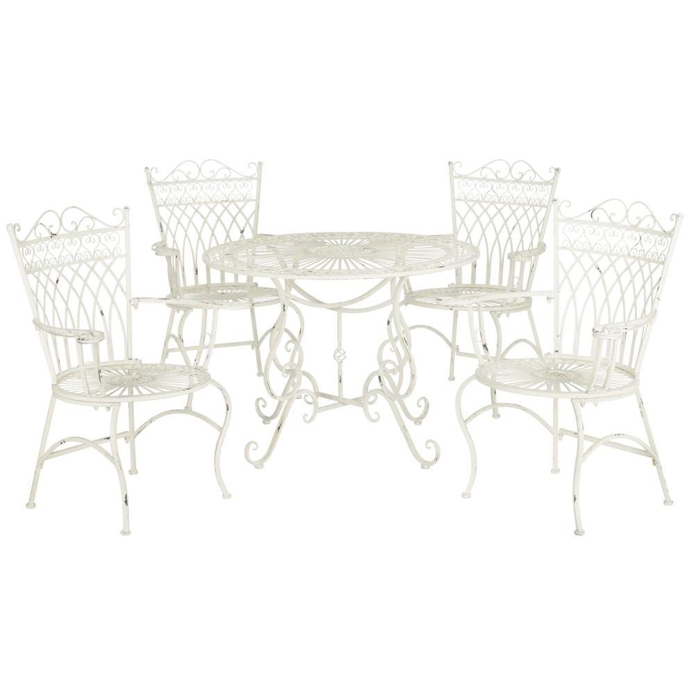 White Wrought Iron Patio Dining Sets Patio Dining Furniture The Home Depot