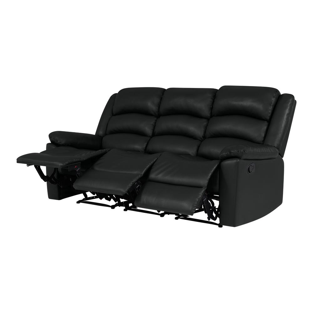 Prolounger Black Tuff Stuff Polyurethane Fabric 3 Seat Wall Hugger Prolounger Black Tuff Stuff
