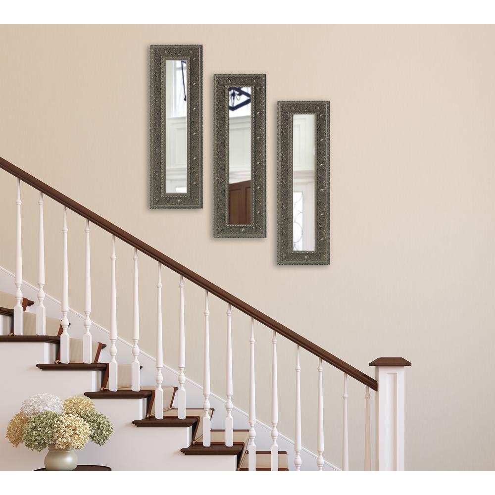37 5 In X 11 Ont Silver Vanity Mirror Set Of 3 Panels Ont Silver Vanity Mirror Set Of 3