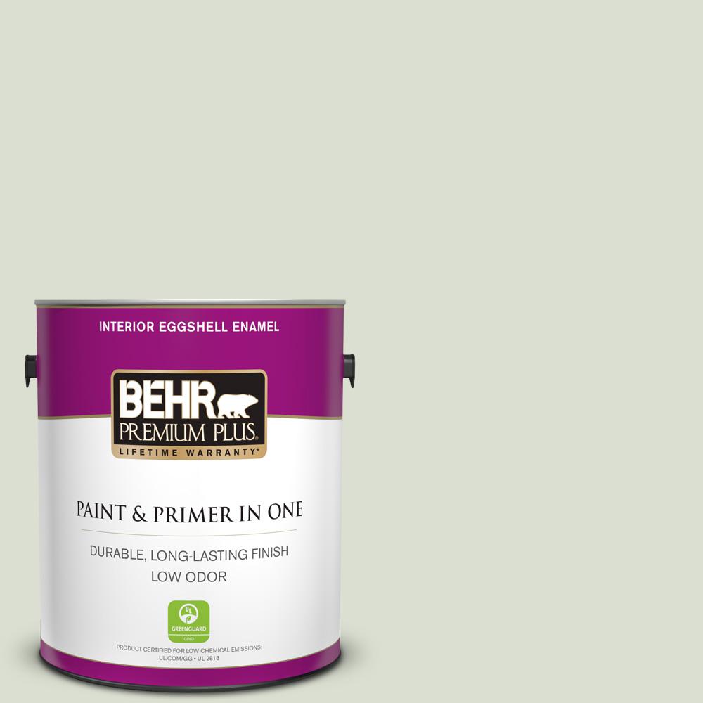 Behr Premium Plus 1 Gal Ppl 47 Sage Tint Eggshell Enamel Low Odor Ppl 47 Sage Tint Eggshell Enamel Low Odor Interior Paint And Primer In One
