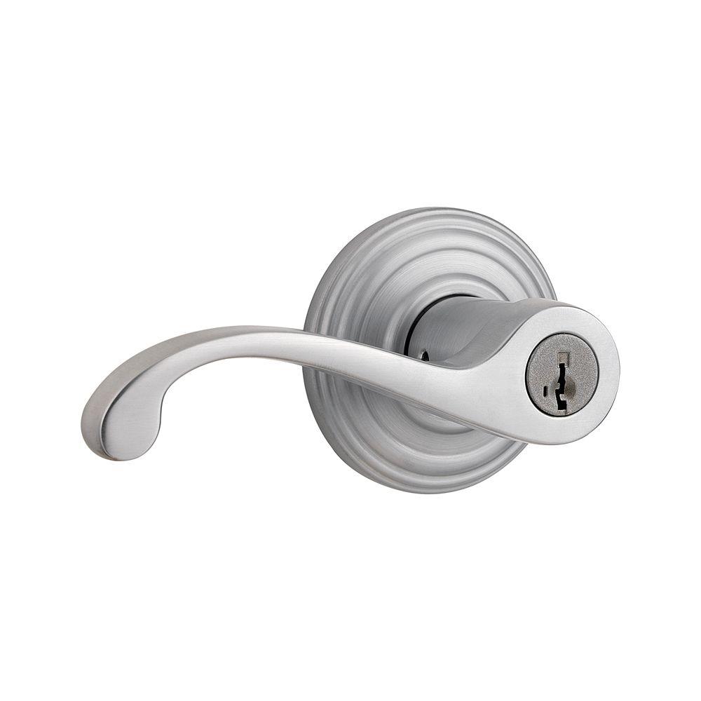 Kwikset Commonwealth Satin Chrome Keyed Entry Door Lever Featuring