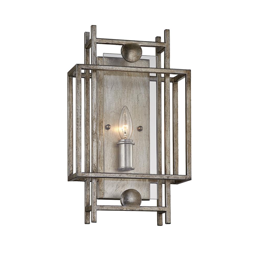 Troy Lighting Crosby 1 Light Antique Silver Leaf Wall Sconce With Troy Lighting Crosby 1 Light Antique