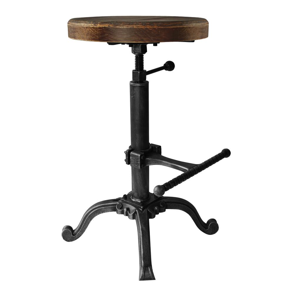 Today S Mentality Denis 20 26 In Adjule Backless Denis 20 26 In Adjule Backless Barstool Silver Brushed Gray With Rustic Pine Wood Seat