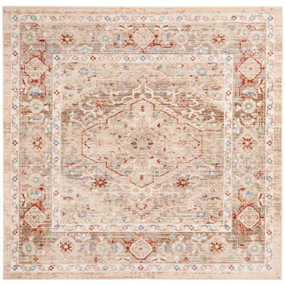 Safavieh Windsor Ivory Brown 6 Ft X Square Area Rug