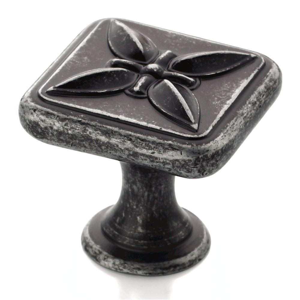Amerock Sundara 11/8 in. Wrought Iron Dark Square Knob