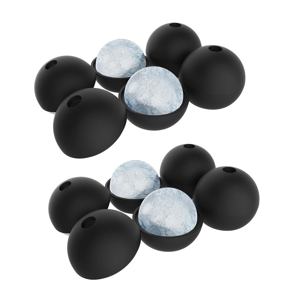 2.5 in. Silicone Ice Ball Mold (4-Pack), Black