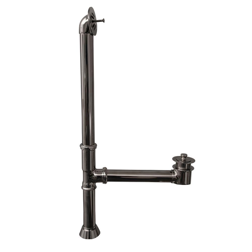 3 in. Brass Leg Tub Drain with Twist-and-Lift Stopper in Polished Chrome