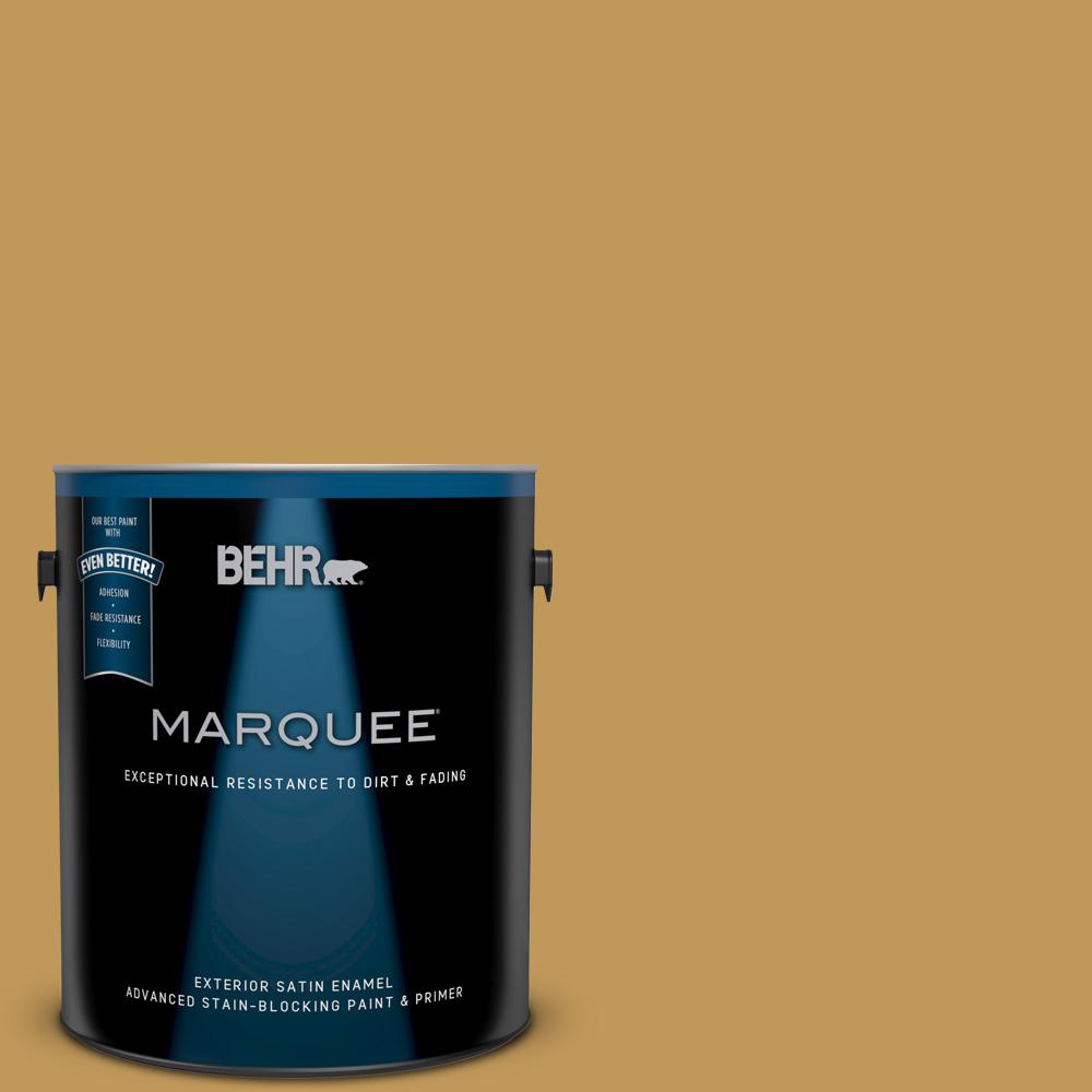 BEHR MARQUEE 1-gal. #330D-6 Townhouse Tan Satin Enamel Exterior Paint ...