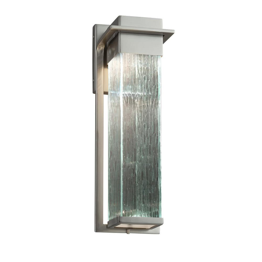 Justice Design Fusion Pacific Large Brushed Nickel LED Outdoor Wall