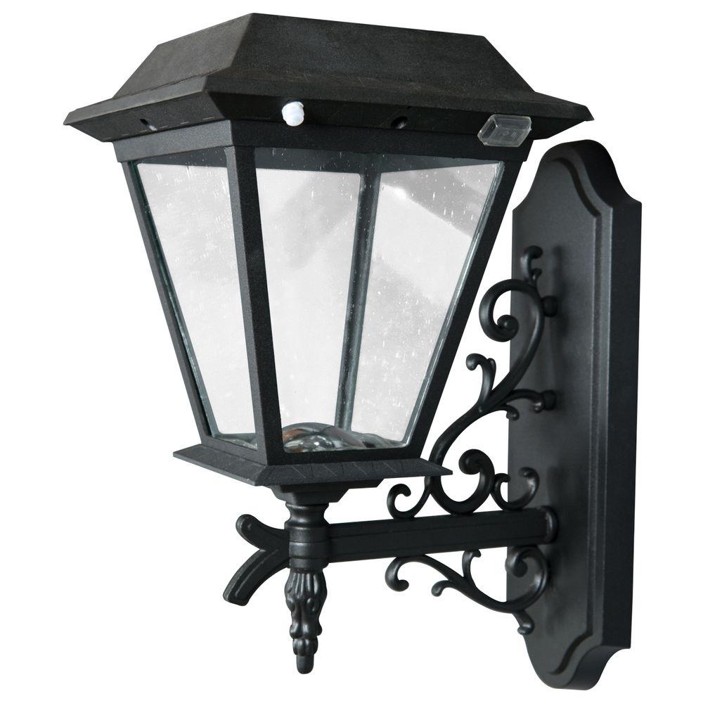 XEPA Stay On Whole Night 300-Lumen Wall-Mount Outdoor Black Solar LED ...