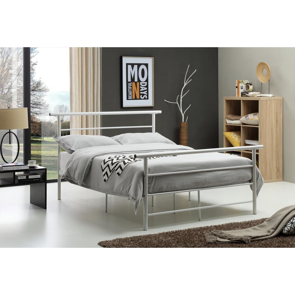 Hodedah White Full Bed Frame-HI829 F Wh - The Home Depot