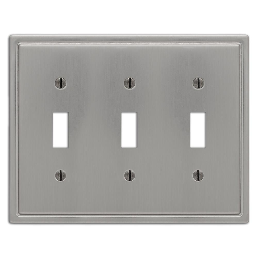 Amerelle Moderne 3-Gang Toggle Wall Plate, Brushed Nickel-148TTTBN - The Home Depot