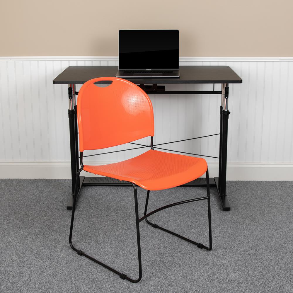 Carnegy Avenue Orange Plastic Black Frame Side Chair Cga Rut