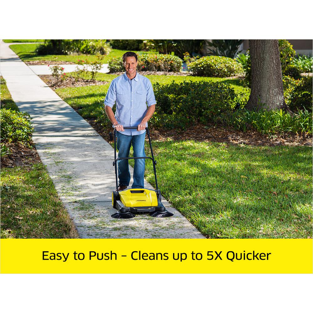 s650 outdoor push sweeper karcher floor yellow/black bare cleaning