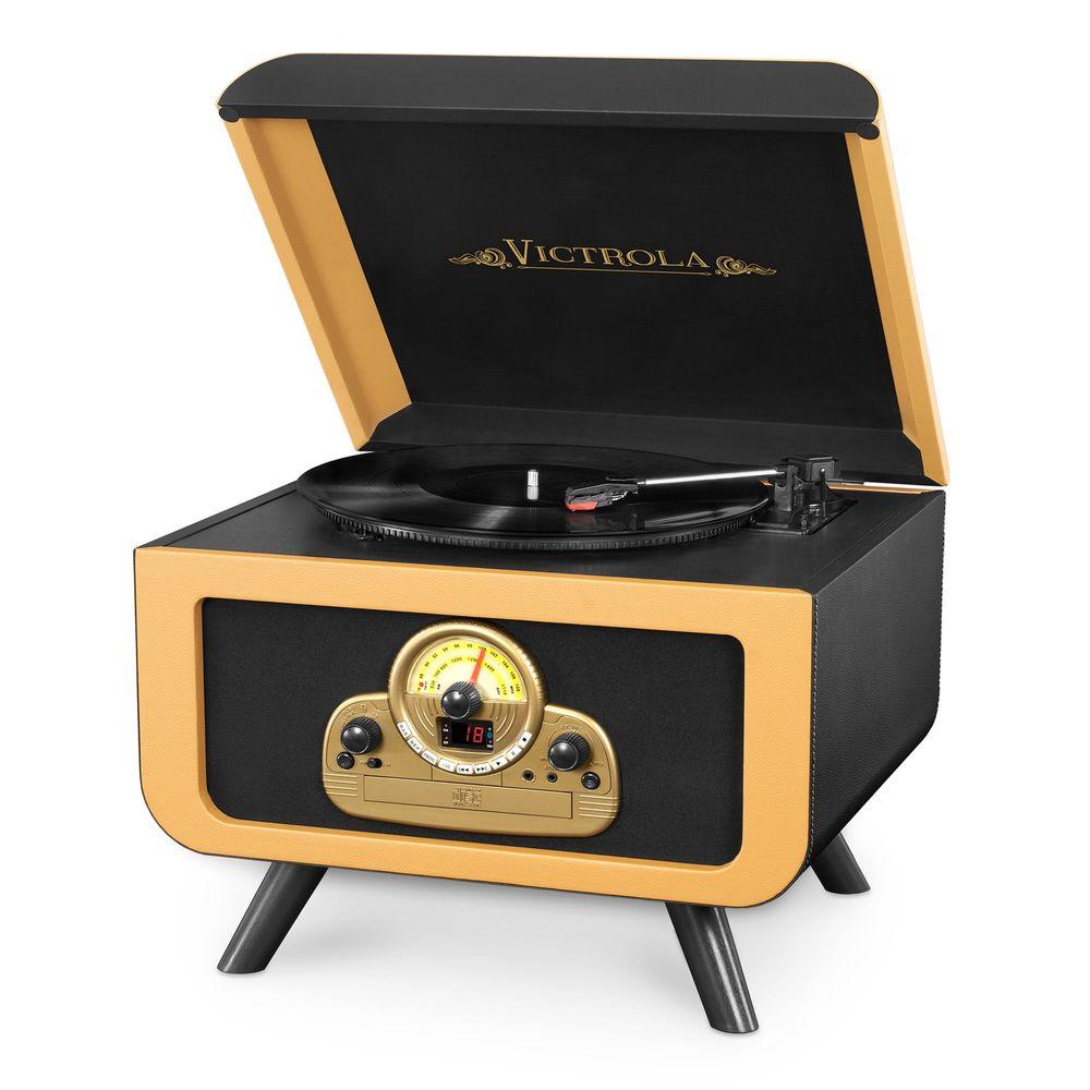 retro record player with speakers